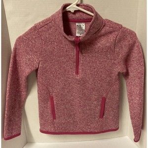 Athletic Works Sweatshirt Pullover 1/4 Zip Pink Heather Girls Size S 6-6X